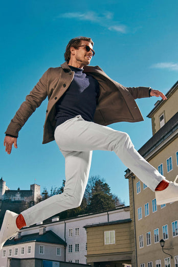 Gullwings * The Cords light grey ribbed corduroy fabric men's trousers | MR MARVIS