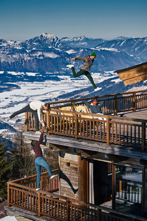 dark grey stretch knitted men's trousers | MR MARVIS