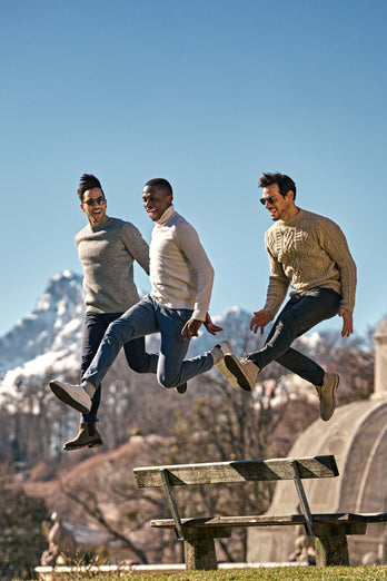 Deeps * The Flannels black blue warm flannel men's trousers | MR MARVIS