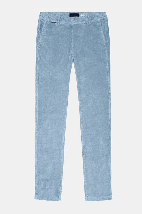 grey blue ribbed corduroy fabric men's trousers | MR MARVIS