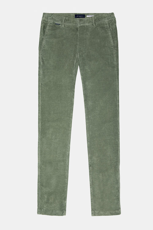 green ribbed corduroy fabric men's trousers | MR MARVIS