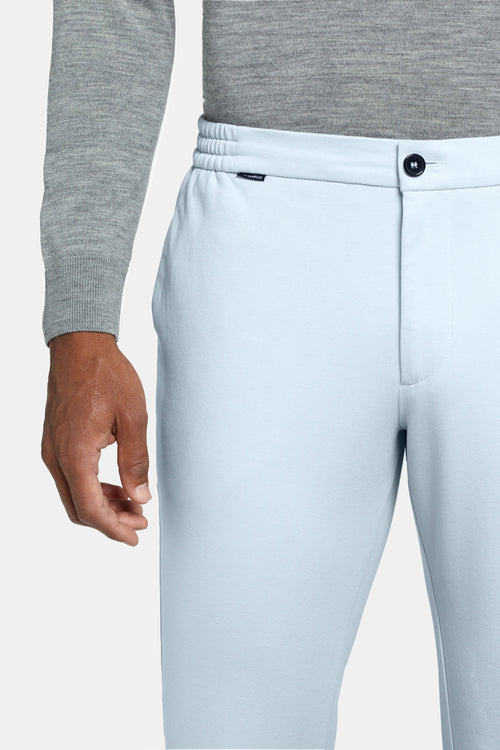 light blue stretch knitted men's trousers | MR MARVIS