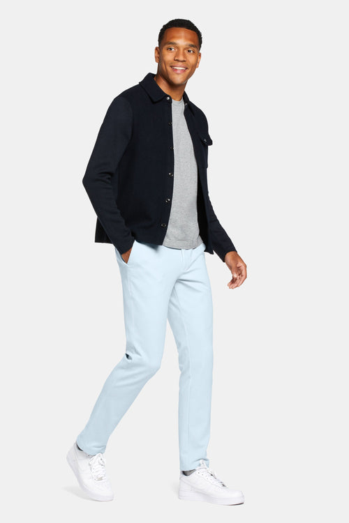 light blue stretch knitted men's trousers | MR MARVIS