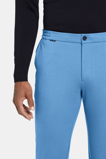 Boulevards * The Easies mid blue stretch knitted men's trousers | MR MARVIS