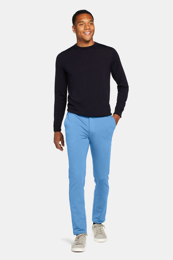 Boulevards * The Easies mid blue stretch knitted men's trousers | MR MARVIS