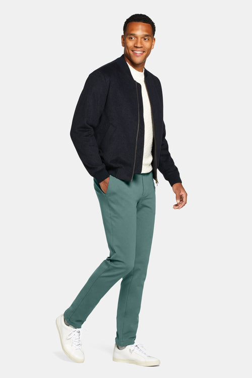mid green stretch knitted men's trousers | MR MARVIS