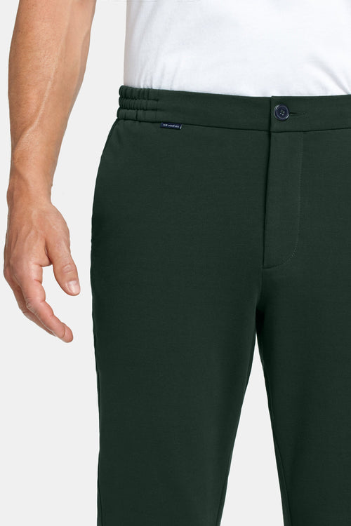 dark green stretch knitted men's trousers | MR MARVIS