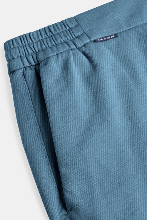blue stretch knitted men's trousers | MR MARVIS