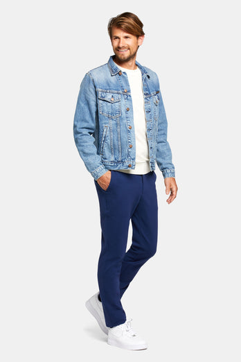 Midnights * The Easies dark blue stretch knitted men's trousers | MR MARVIS