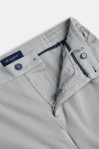 Oysters * The Easies grey stretch knitted men's trousers | MR MARVIS