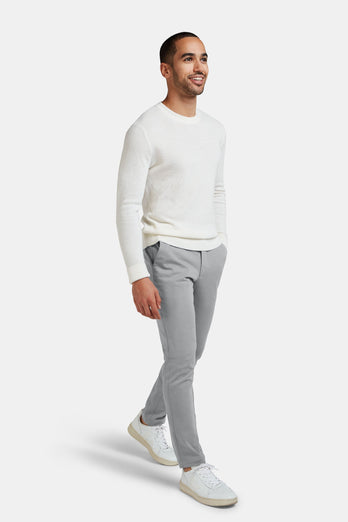 Oysters * The Easies grey stretch knitted men's trousers | MR MARVIS