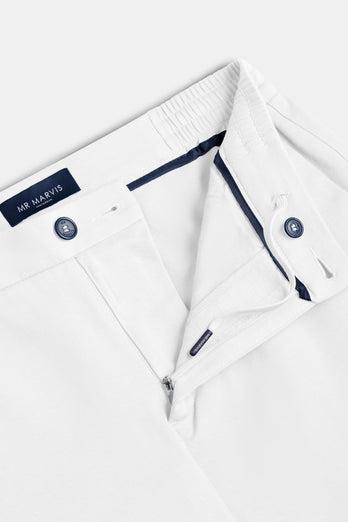 Wimbledons * The Easies all white stretch knitted men's trousers | MR MARVIS