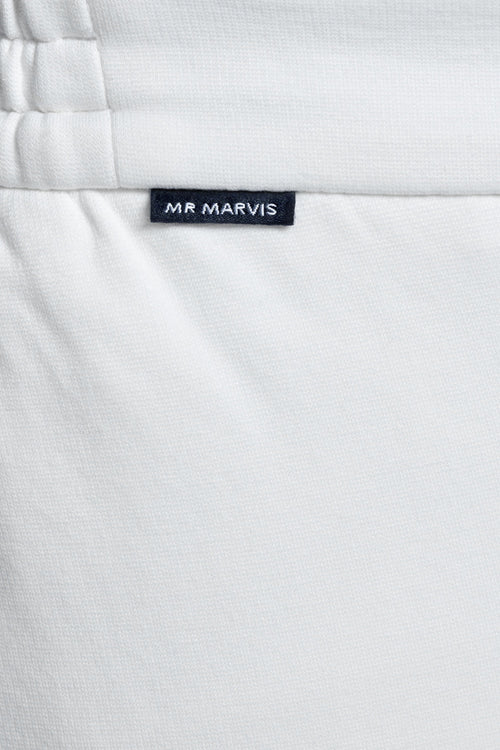 all white stretch knitted men's trousers | MR MARVIS