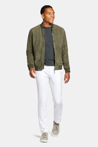 Wimbledons * The Easies all white stretch knitted men's trousers | MR MARVIS