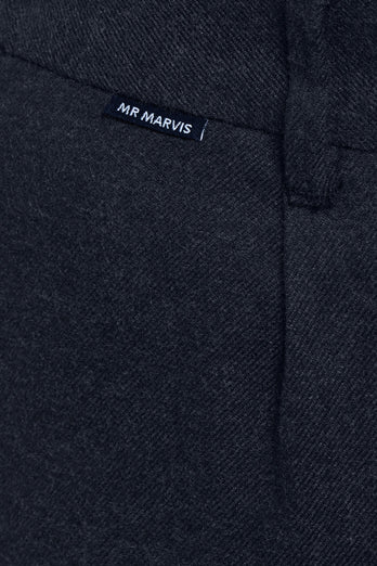 Deeps * The Flannels black blue warm flannel men's trousers | MR MARVIS