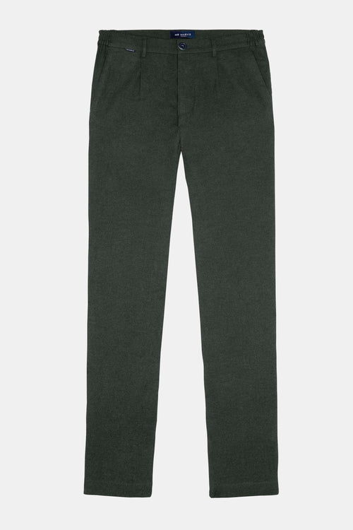 dark green warm flannel men's trousers | MR MARVIS