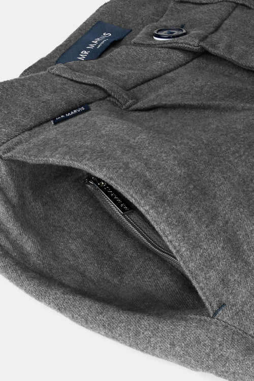 mid grey warm flannel men's trousers | MR MARVIS