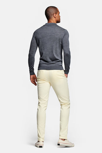 Limoncellos * The Longs light yellow stretch cotton men's trousers | MR MARVIS