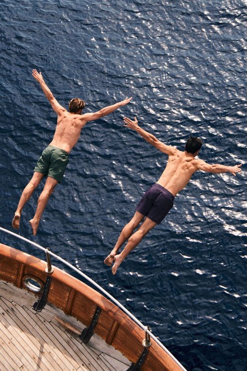 dark green men's swim shorts | MR MARVIS