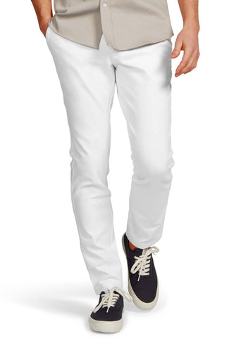 Wimbledons * The Easies all white stretch knitted men's trousers | MR MARVIS