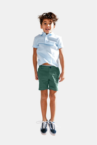 Felsons * The Juniors mid green stretch cotton boys' shorts | MR MARVIS