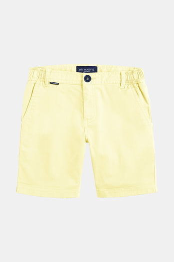 Limoncellos * The Juniors light yellow stretch cotton boys' shorts | MR MARVIS