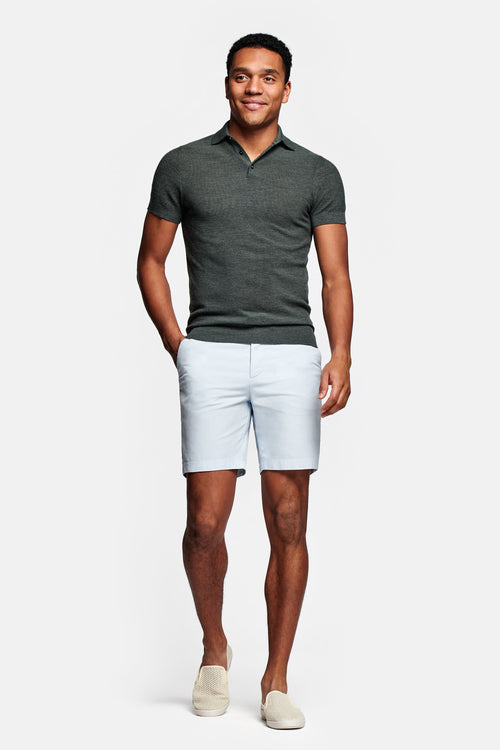 light blue men's linen shorts with a zip pocket | MR MARVIS