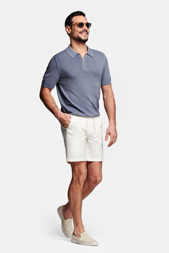 Coconuts * The Short Linens off white men's linen shorts with a zip pocket | MR MARVIS