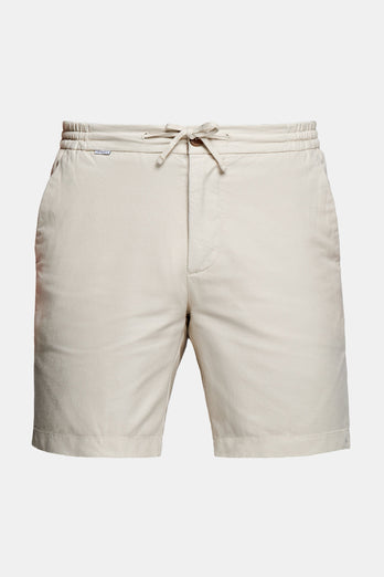Gazettes * The Short Linens beige men's linen shorts with a zip pocket | MR MARVIS