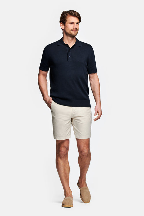 beige men's linen shorts with a zip pocket | MR MARVIS
