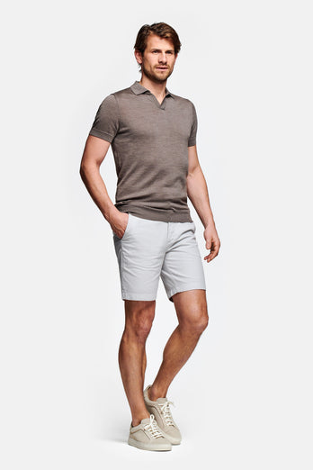 Gullwings * The Short Linens light grey men's linen shorts with a zip pocket | MR MARVIS