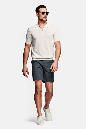 Storms * The Short Linens dark grey men's linen shorts with a zip pocket | MR MARVIS