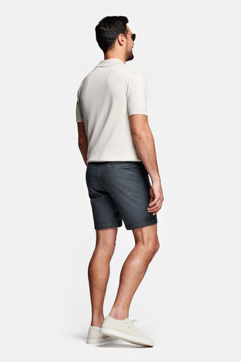 Storms * The Short Linens dark grey men's linen shorts with a zip pocket | MR MARVIS