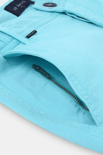 Aquaramas * The Originals turquoise blue stretch cotton men's shorts with a zip pocket | MR MARVIS