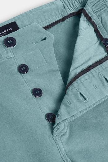 Astons * The Originals blue green stretch cotton men's shorts with a zip pocket | MR MARVIS