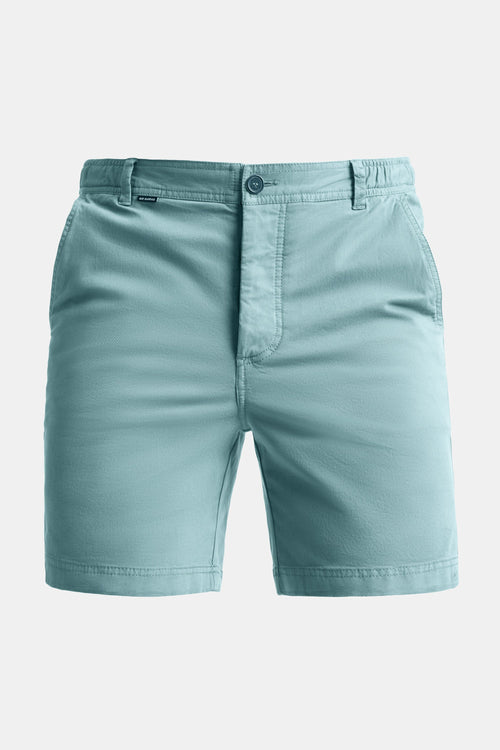 blue green stretch cotton men's shorts with a zip pocket | MR MARVIS