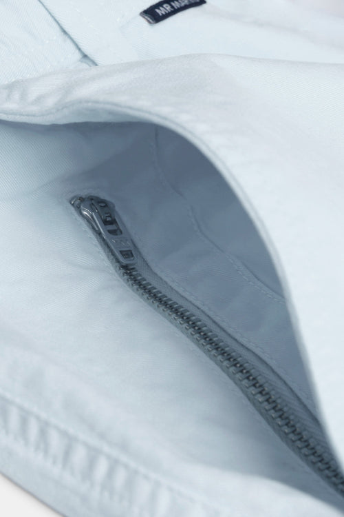 light blue stretch cotton men's shorts with a zip pocket | MR MARVIS