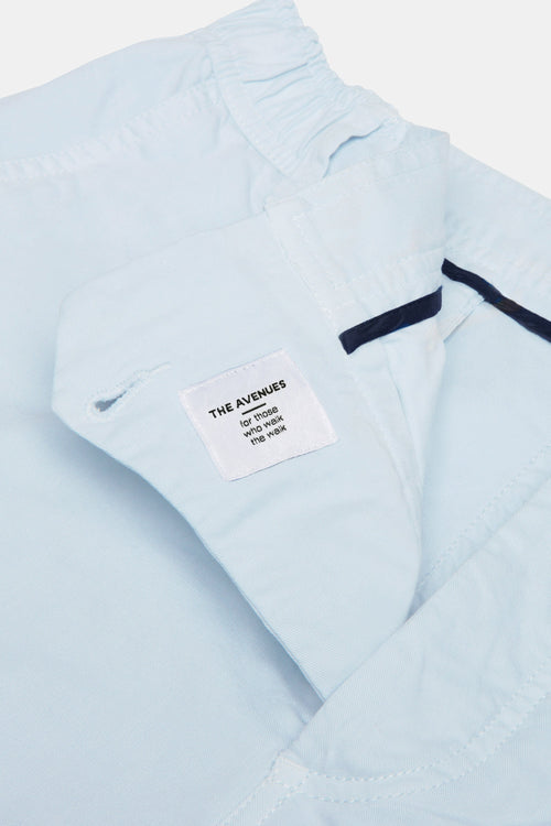 light blue stretch cotton men's shorts with a zip pocket | MR MARVIS