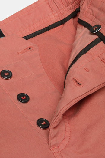 Bricks * The Originals brick red stretch cotton men's shorts with a zip pocket | MR MARVIS