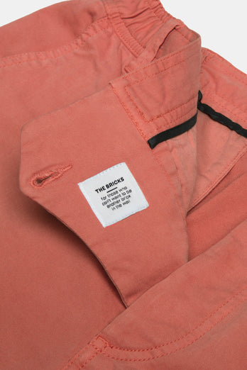 Bricks * The Originals brick red stretch cotton men's shorts with a zip pocket | MR MARVIS