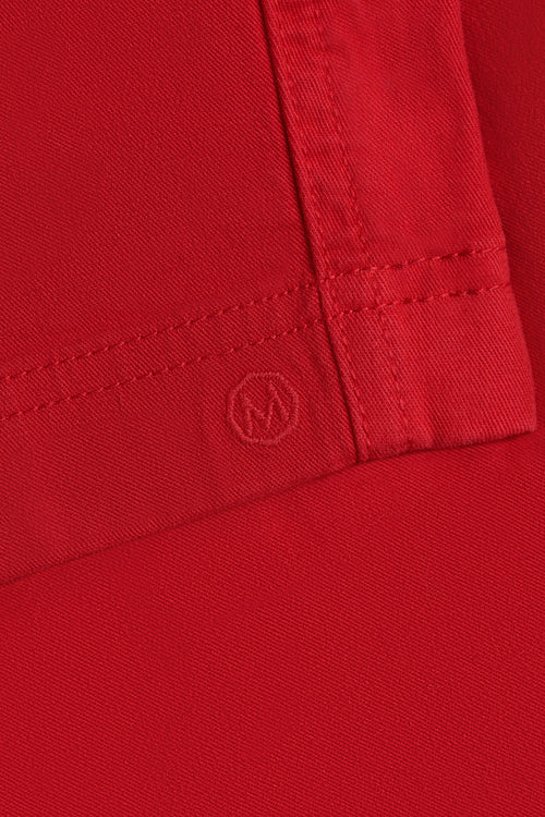 red stretch cotton men's shorts with a zip pocket | MR MARVIS
