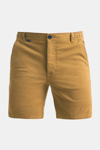 Cubans * The Originals dark khaki stretch cotton men's shorts with a zip pocket | MR MARVIS