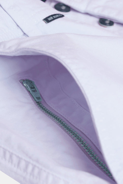 light purple stretch cotton men's shorts with a zip pocket | MR MARVIS