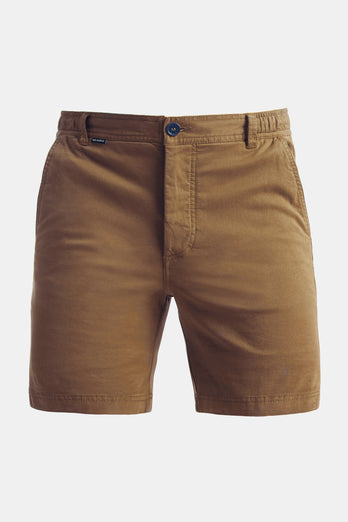 Jones * The Originals brown stretch cotton men's shorts with a zip pocket | MR MARVIS