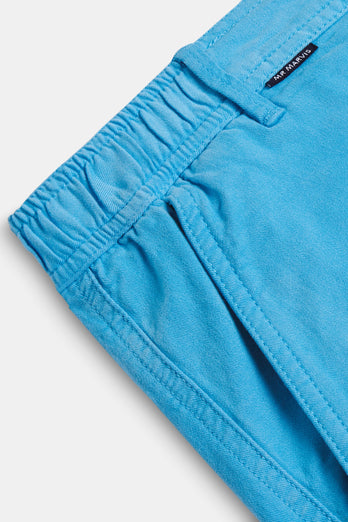 Lagoons * The Originals bright blue stretch cotton men's shorts with a zip pocket | MR MARVIS