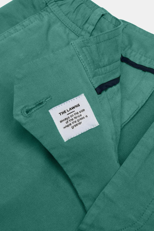 green stretch cotton men's shorts with a zip pocket | MR MARVIS