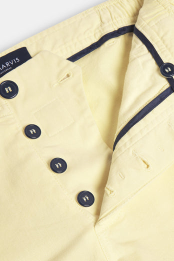 Limoncellos * The Originals light yellow stretch cotton men's shorts with a zip pocket | MR MARVIS