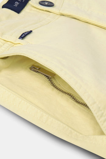 Limoncellos * The Originals light yellow stretch cotton men's shorts with a zip pocket | MR MARVIS