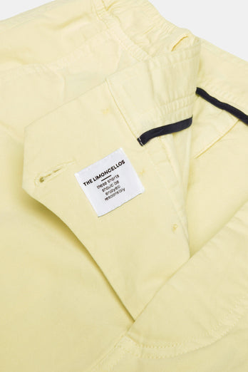 Limoncellos * The Originals light yellow stretch cotton men's shorts with a zip pocket | MR MARVIS