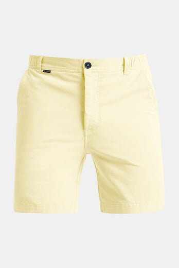 Limoncellos * The Originals light yellow stretch cotton men's shorts with a zip pocket | MR MARVIS